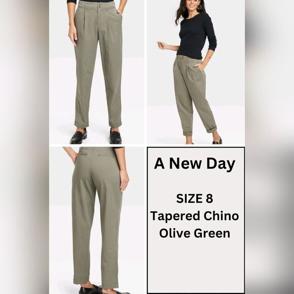 A New Day High-Rise Tapered Chino Pants  Size 8 - Picture 1 of 4